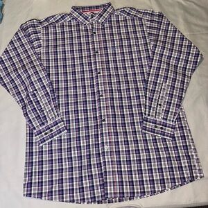 Ariat Pro Series Blue Red Plaid Western Button Up Long Sleeve Shirt Sz L Vented